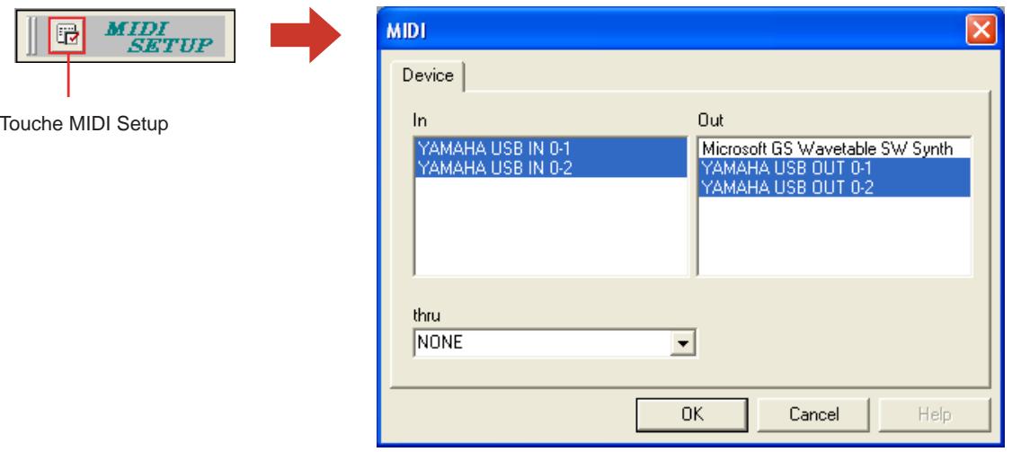 YAMAHA DMEDESIGNER - Configuration du port du pilote MIDI. - 1