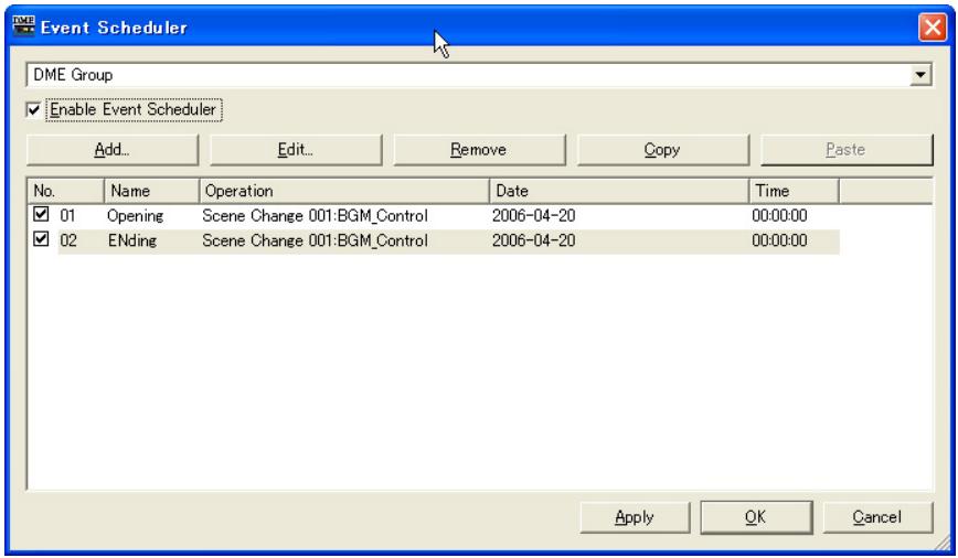 YAMAHA DMEDESIGNER - Event scheduler (planificateur d'événements) - 1