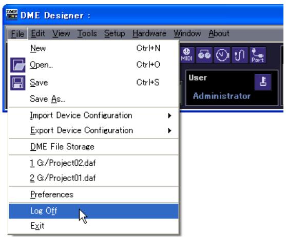 YAMAHA DMEDESIGNER - Fermeture de session - 1