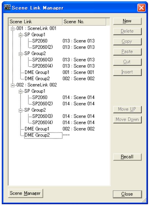 YAMAHA DMEDESIGNER - Scene link manager (gestionnaire de groupes de scènes) - 1