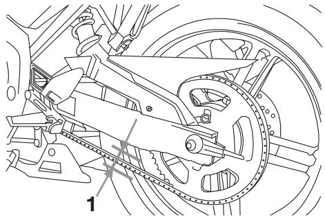 YAMAHA TZR50-2007 - Contrôle de la tension de la chaîne de transmission - 1