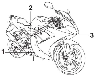 YAMAHA TZR50-2007 - Dépose et repose des caches et carénages - 1