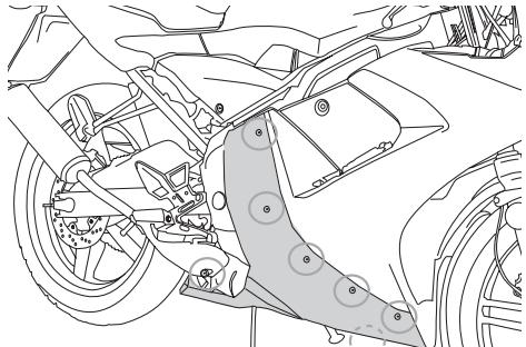 YAMAHA TZR50-2007 - Dépose et repose des caches et carénages - 3
