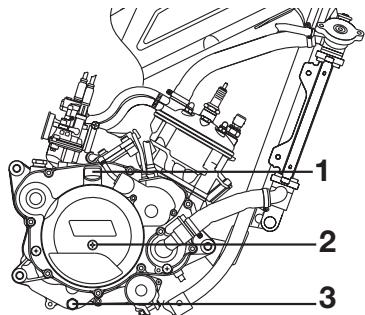YAMAHA TZR50-2007 - Contrôle du niveau d'huile de boîte de vitesses - 1