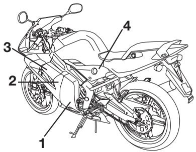 YAMAHA TZR50-2007 - Dépose et repose des caches et carénages - 2