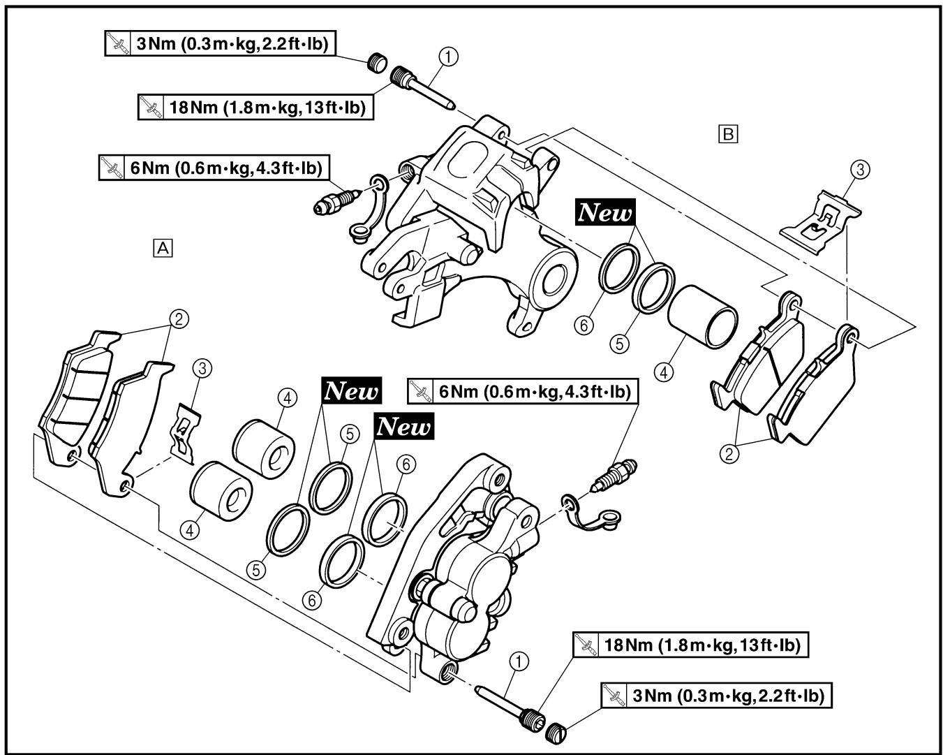 YAMAHA WR250FN - BRAKE CALIPER DISASSEMBLY - 1