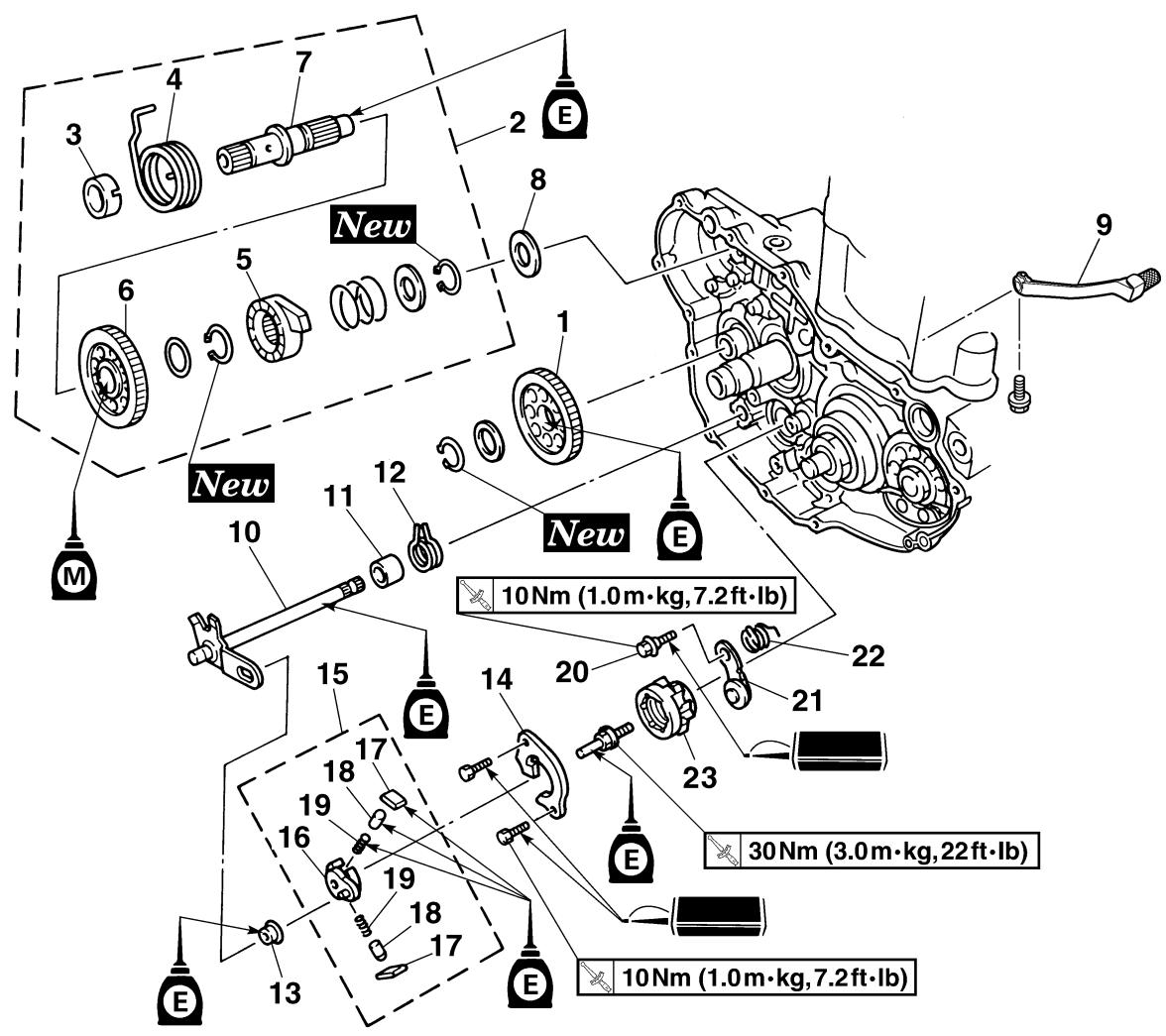 YAMAHA WR250FN - KICK SHAFT AND SHIFT SHAFT - 2