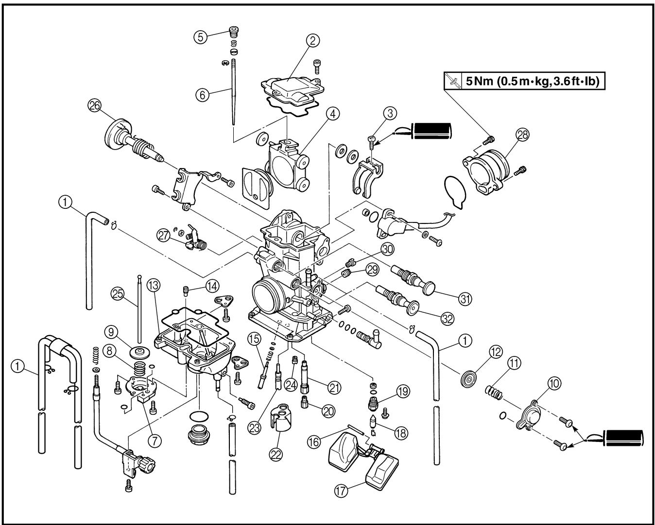 YAMAHA WR250FN - CARBURETOR DISASSEMBLY - 2