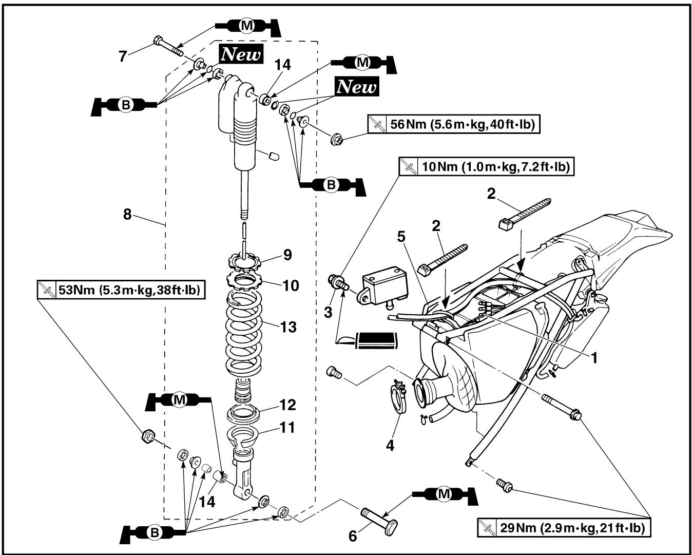 YAMAHA WR250FP - REAR SHOCK ABSORBER - 2