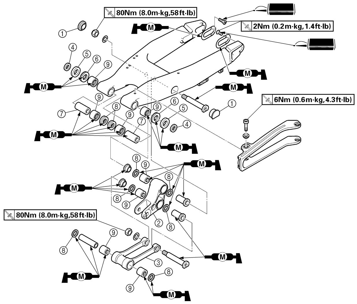 YAMAHA WR250FP - SWINGARM DISASSEMBLY - 1