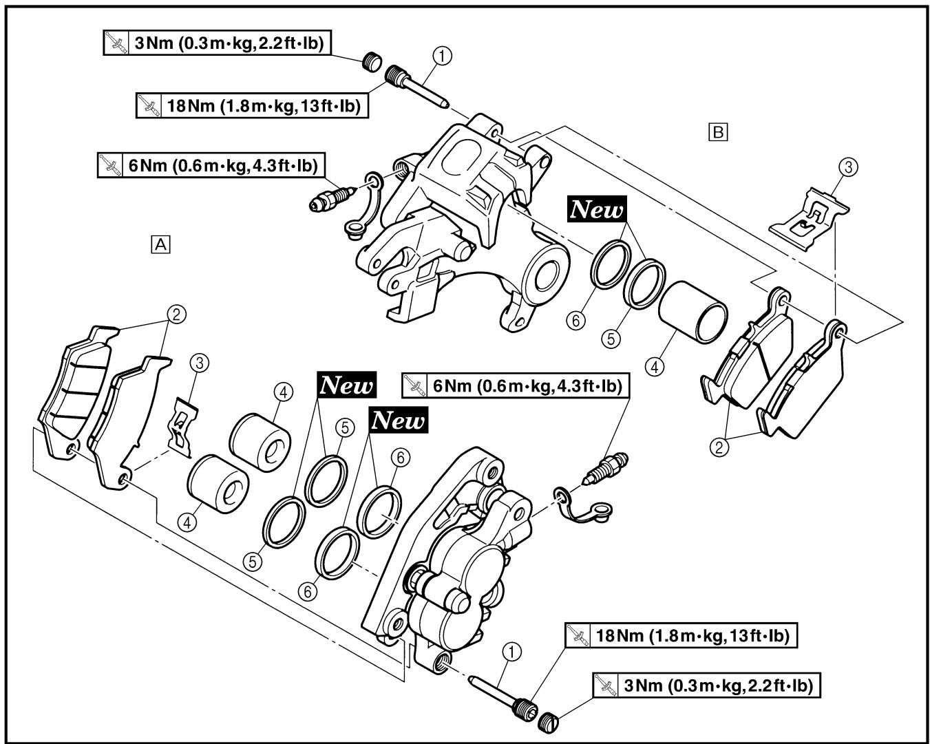 YAMAHA WR250FP - BRAKE CALIPER DISASSEMBLY - 1
