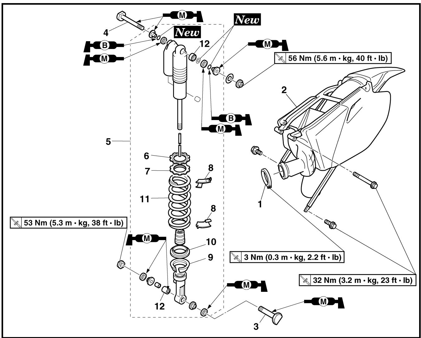 YAMAHA YZ250F - REAR SHOCK ABSORBER - 1