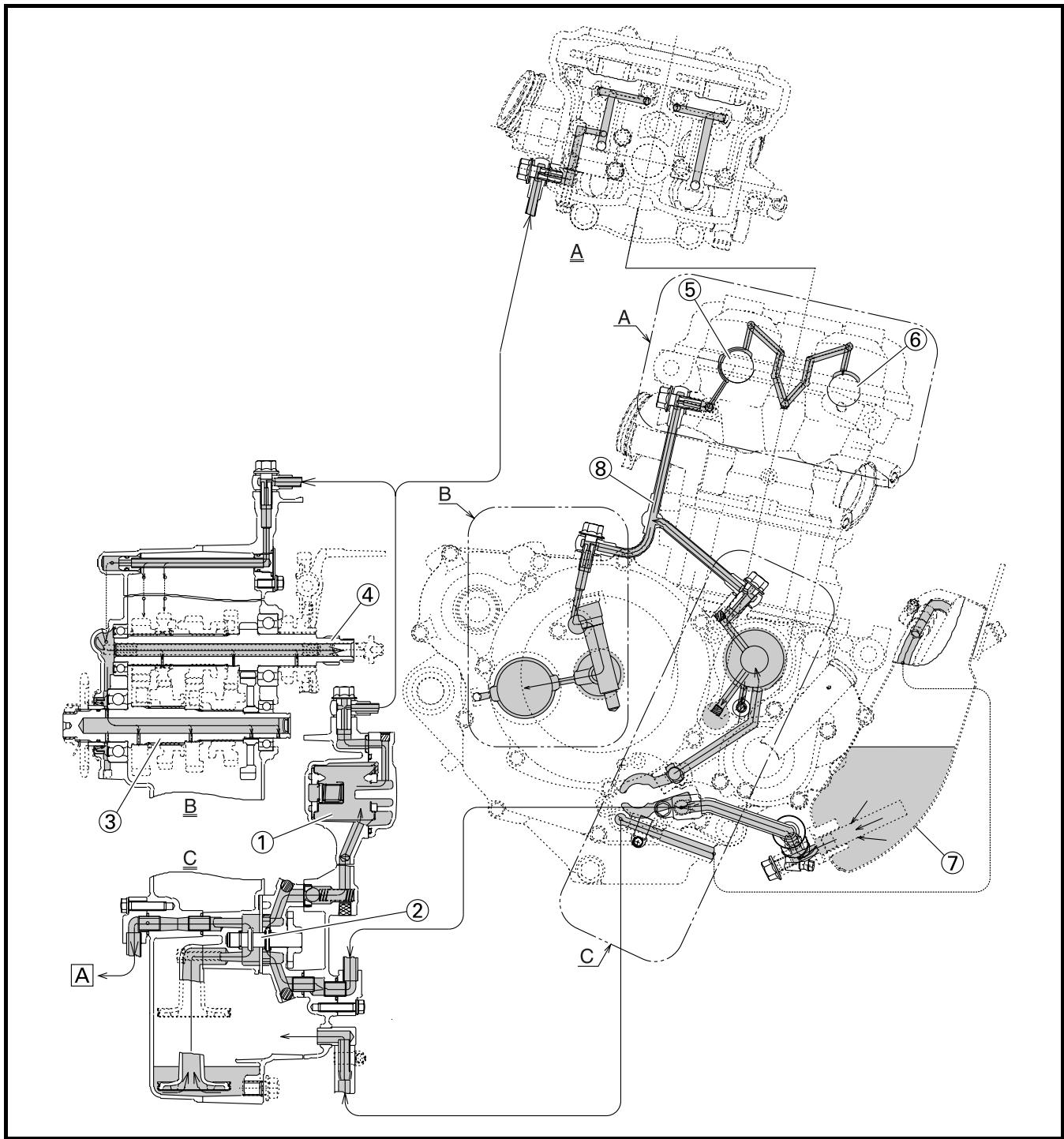 YAMAHA YZ250F - LUBRICATION DIAGRAMS - 1