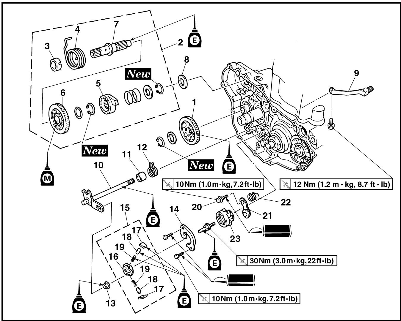 YAMAHA YZ250F - KICK SHAFT AND SHIFT SHAFT - 2