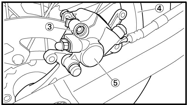 YAMAHA YZ250F-2007 - Brake pad replacement steps: - 1