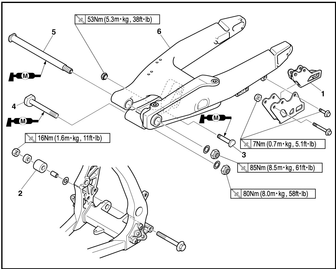 YAMAHA YZ250F-2007 - SWINGARM - 1