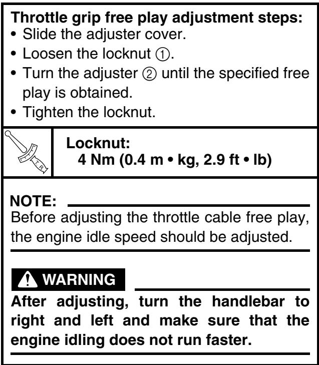 YAMAHA YZ250F-2007 - THROTTLE CABLE ADJUSTMENT - 2