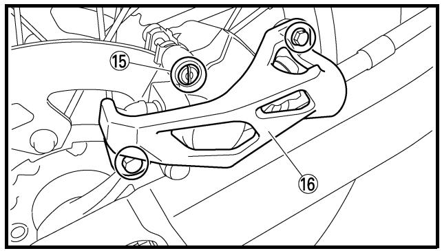 YAMAHA YZ250F-2007 - Operazioni per la sostituzione della pastiglia del freno: - 5