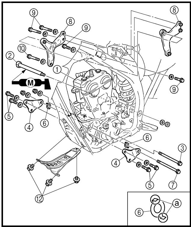 YAMAHA YZ250F-2007 - Rimozione del motore - 1