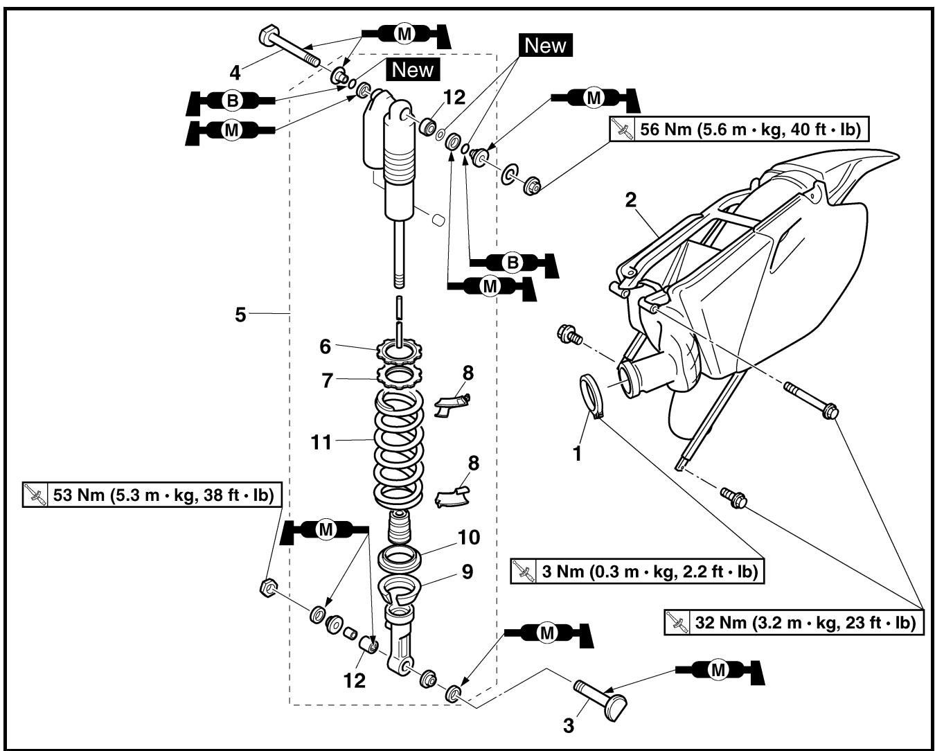YAMAHA YZ450F - REAR SHOCK ABSORBER - 1