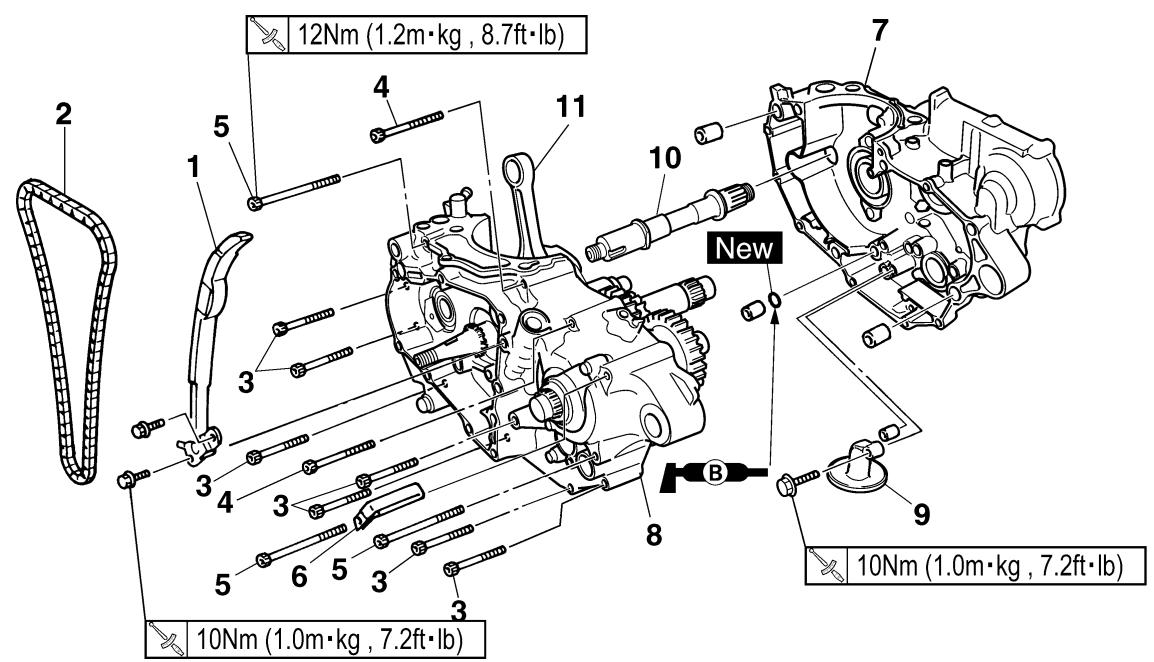 YAMAHA YZ450F - CRANKCASE AND CRANKSHAFT - 1