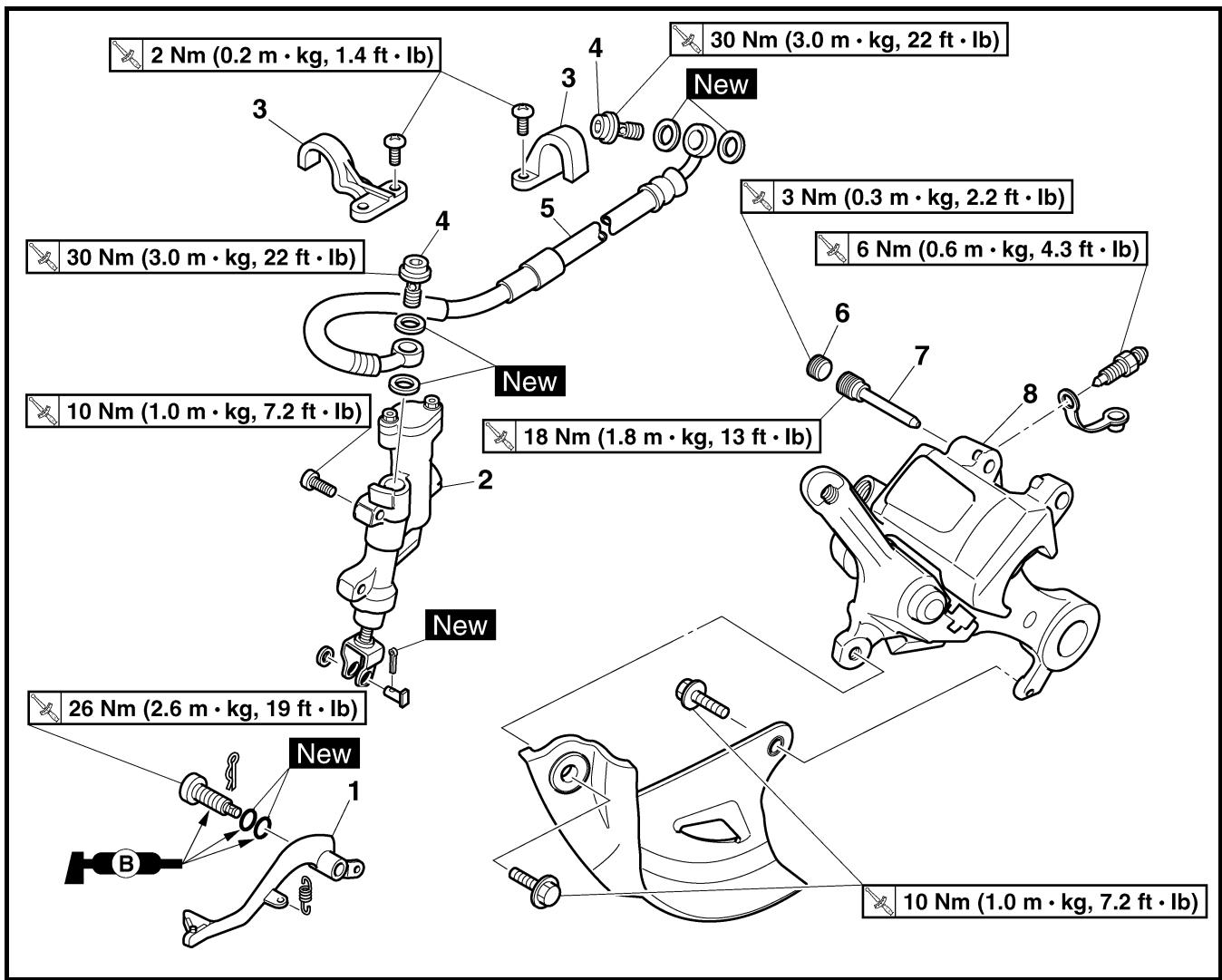 YAMAHA YZ450F - REAR BRAKE - 1