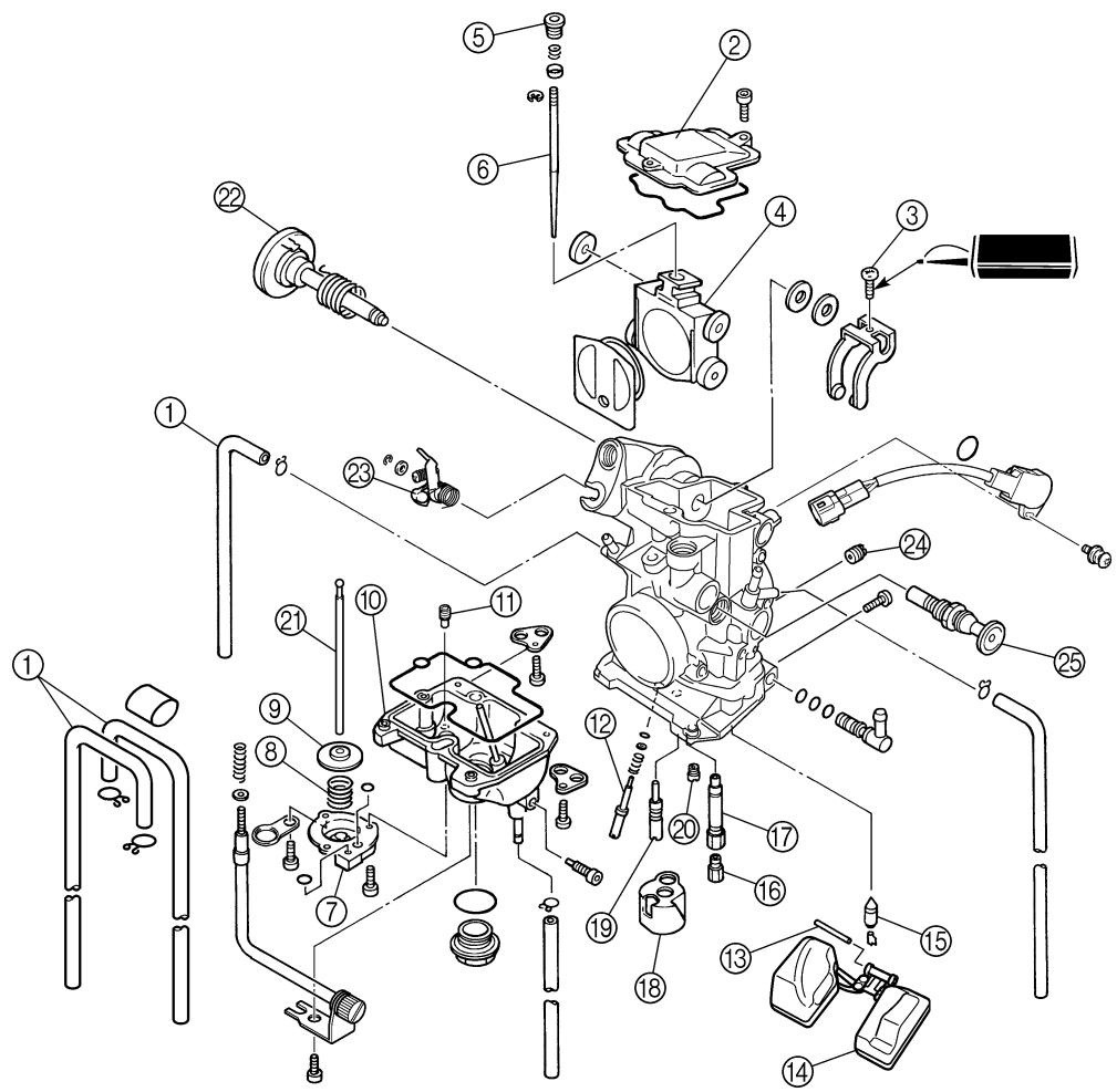 YAMAHA YZ450F - CARBURETOR DISASSEMBLY - 2