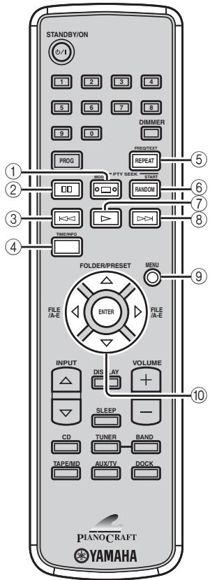 YAMAHA CDX-E410 - Commande de la ipod - 1
