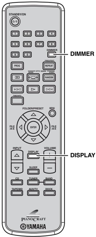 YAMAHA CDX-E410 - Changement des paramètres apparaissant sur l'afficheur de la face avant - 1