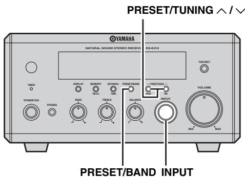 YAMAHA RX-E410 - Accord des stations présélectionnées - 1