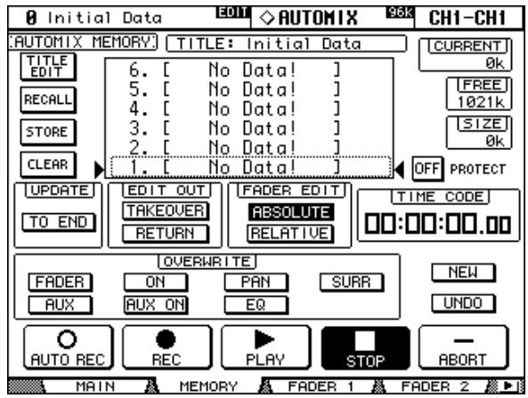 YAMAHA 02R96 - Automix memory - 1