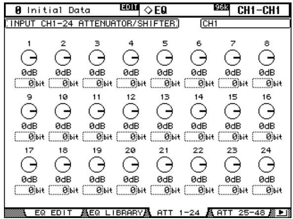 YAMAHA 02R96 - Utilisez la touche equalizer [display] pour afficher les pages "attenuator - 1