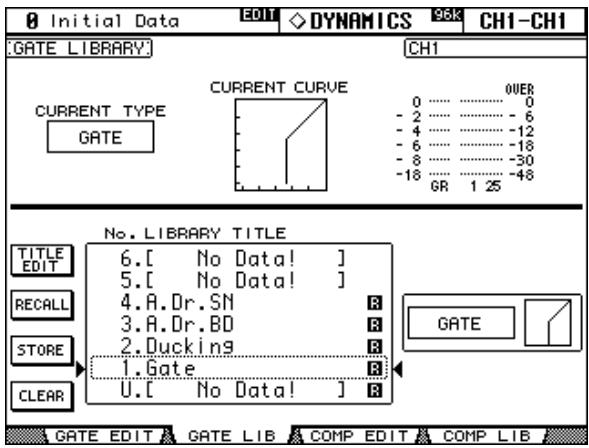 YAMAHA 02R96 - Gate library (bibliothèque des réglages gate) - 1