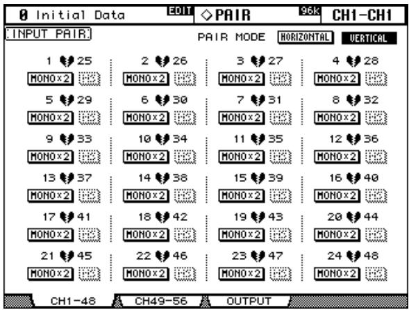 YAMAHA 02R96 - Jumeler des canaux avec les pages "pair - 2