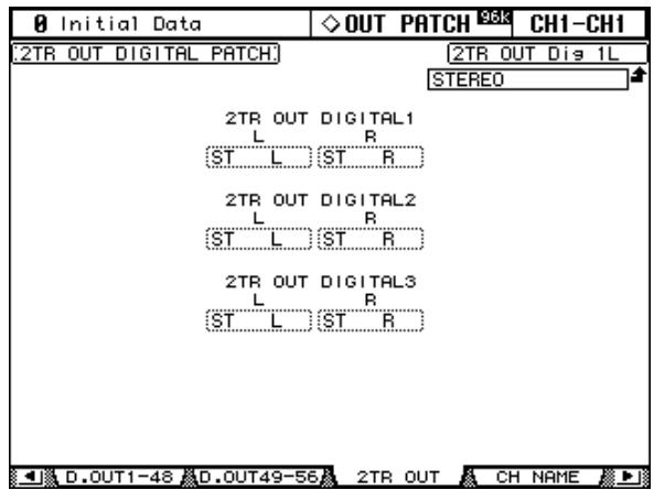 YAMAHA 02R96 - Assignation des connecteurs 2TR OUT DIGITAL - 1