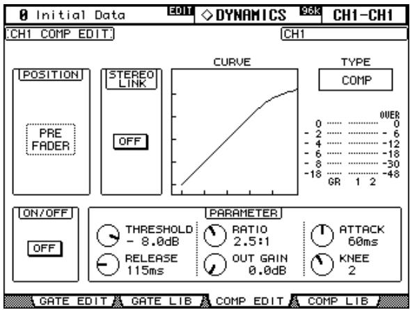 YAMAHA 02R96 - Page "comp edit - 1
