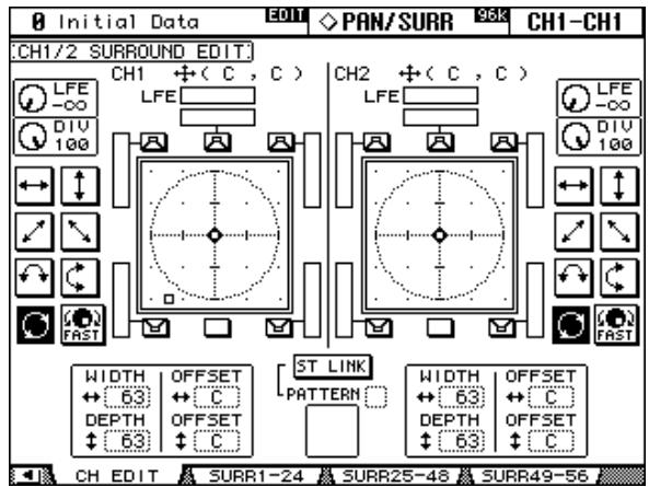 YAMAHA 02R96 - Page "CH surround edit" du canal sélectionné - 1