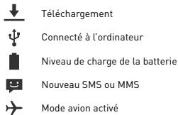 WIKO DARKMOON - Icônes de notification sur la barre d'état - 15