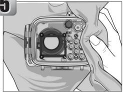 NIKON CAISSON ETANCHE WP-CP3-JUSQU-A 40 M DE PROFONDEUR - Legen Sie das Unterwassergehäuse in klares Wasser - 1