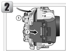 NIKON CAISSON ETANCHE WP-CP3-JUSQU-A 40 M DE PROFONDEUR - Klappen Sie das Gehäuse zu - 1