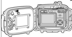 NIKON CAISSON ETANCHE WP-CP4-JUSQU-A 40 M DE PROFONDEUR - Schritt 2 Einsetzen der Kamera in das Gehäuse - 5