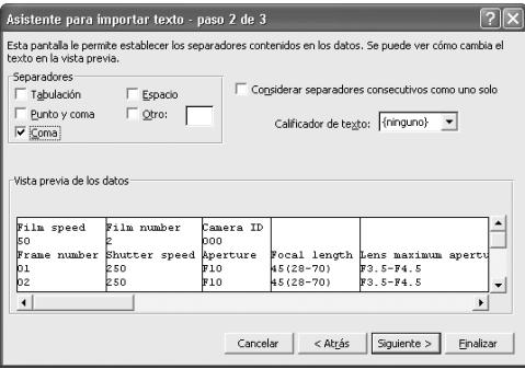 NIKON L-ENREGISTREUR DE DONNEES MV-1 - Ejemipo de importacion de datos usingo Excel 2000 - 4