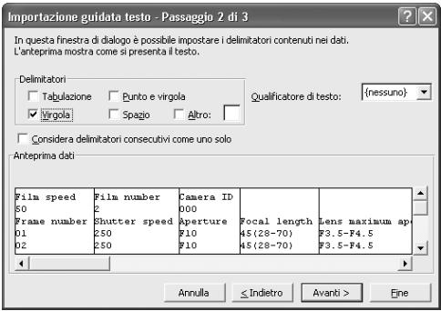 NIKON L-ENREGISTREUR DE DONNEES MV-1 - Esempio di importazioni dati con Excel 2000 - 4