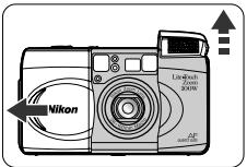 NIKON LITE TOUCH ZOOM 100W-QD - Turning the camera on - 1