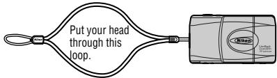NIKON LITE TOUCH ZOOM 110S-QD - Attaching the strap - 3