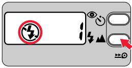 NIKON LITE TOUCH ZOOM 140ED-QD - Press the ⏻ button until “⚡” appears on the LCD panel. - 1