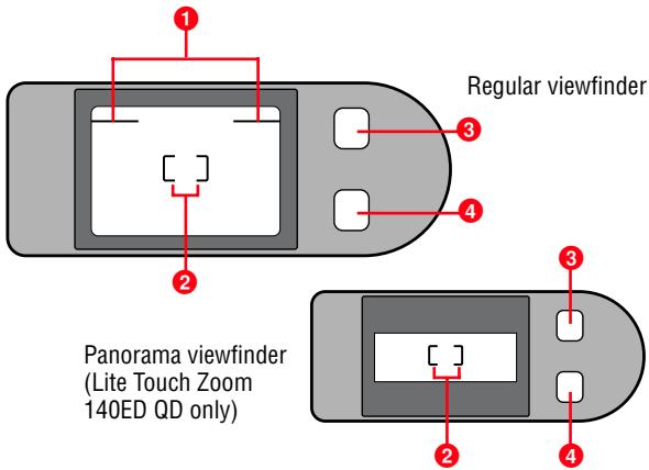NIKON LITE TOUCH ZOOM 140ED-QD - Indications in the viewfinder - 1