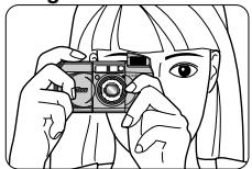 NIKON LITE TOUCH ZOOM 150ED-QD - Richtiges Halten der Kamera - 1