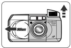 NIKON LITE TOUCH ZOOM 150ED-QD - Schlieben Sie die Batteriefachabdeckung, so daß sie mit einem Klicken einrastet. - 2