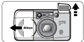 NIKON LITE TOUCH ZOOM 70W-QD - Ouvrez le couvercle coulissant. - 1